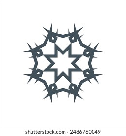 Ilustración abstracta línea arte forma estrella o flor signo logo diseño Vector