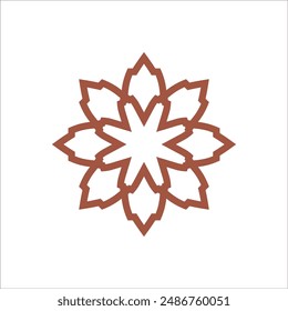 Illustration abstract line art shape star or flower sign logo design vector