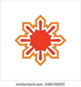 Illustration abstract line art shape star or flower sign logo design vector
