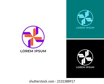 ICONO DE VECTOR DE DISEÑO DE LOGOTIPO CREATIVO DE LÍNEA ABSTRACTA