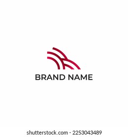 ILLUSTRATION ABSTRACT LINE WITH WIFI DIGITAL GRADIENT COLOR TECH LOGO ICON MODERN VECTOR