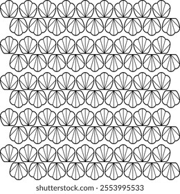 Illustration, Abstract, Lines and Geometry, Circles, Continuity, Seamless, Continuity, Fabric and Background Patterns, Black Lines on White.