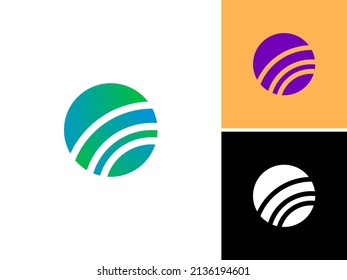 ILLUSTRATION ABSTRACT LOGO CIRCLE TECHNOLOGY DESIGN VECTOR  