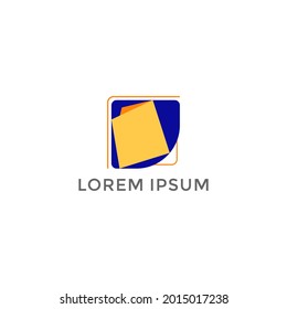 ILLUSTRATION ABSTRACT LOGO SQUARE ROUNDED DESIGN VECTOR  