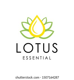 Illustration of abstract lotus sign with a drop of water in the middle logo design