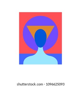 Illustration of abstract man with geometric face