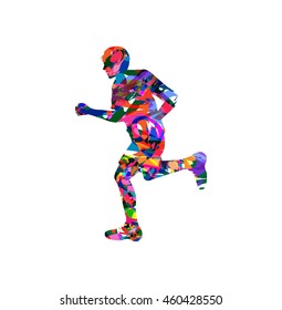 illustration of abstract man running