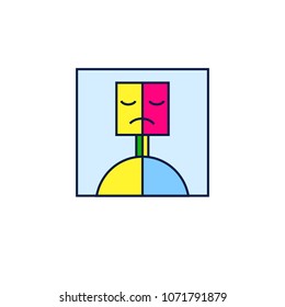 Illustration of abstract man with sad face