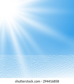 Illustration Abstract  Mesh Polygonal Surface, Futuristic Technology Background - Vector