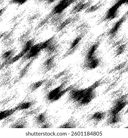 ILLUSTRATION ABSTRACT MESSY GRUNGE BLACK GRAINY TEXTURE ISOLATED ON WHITE BACKGROUND. DISTRESS DIRTY ROUGH MONOCHROME COLOR DESIGN VECTOR