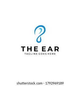 Illustration abstract modern ear sign logo design template