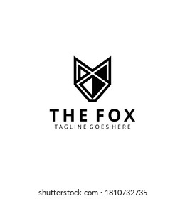 Illustration abstract modern head fox geometric logo design template