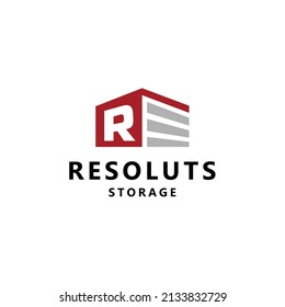 Illustration abstract modern initial R storage sign logo design vector