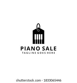 Illustration abstract modern music piano note sign with tag price logo design template