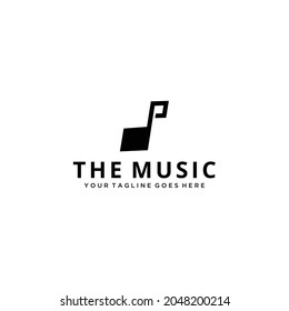 Illustration abstract modern music symbol note logo design vector