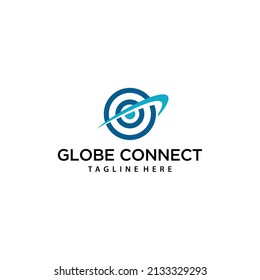 Illustration abstract modern orbit planet galaxy space outer logo design