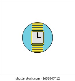 Illustration abstract modern watch timer logo design vector 