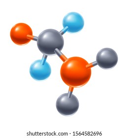 Illustration of abstract molecule or atom. Molecular structure isolated on white.