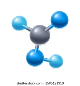 Illustration of abstract molecule or atom. Molecular structure isolated on white.