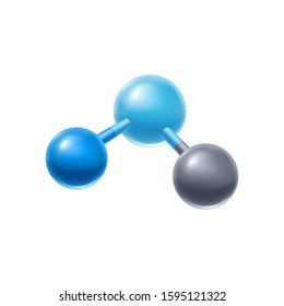 Illustration of abstract molecule or atom. Molecular structure isolated on white.