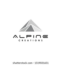 Illustration of an abstract mountain with a high peak that is uniquely formed.