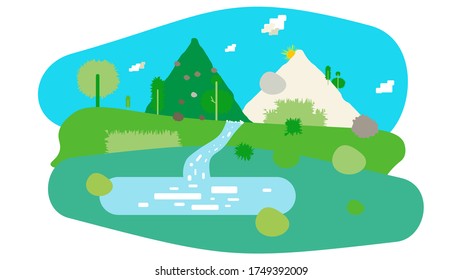 Abbildung einer abstrakten Berglandschaft