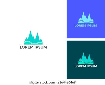 ILLUSTRATION ABSTRACT MOUNTAIN SIMPLE LOGO DESIGN VECTOR
