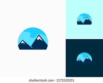 ILLUSTRATION ABSTRACT MOUNTAIN SIMPLE LOGO ICON DESIGN VECTOR