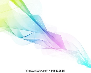 Illustration of the Abstract Multicolored Fume Over White, Copyspace