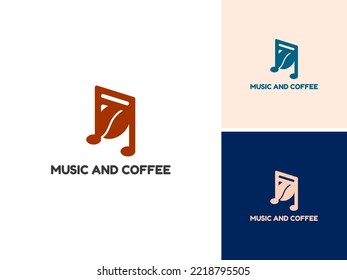 ILLUSTRATION ABSTRACT MUSIC AND COFFEE SIMPLE LOGO ICON MODERN DESIGN VECTOR