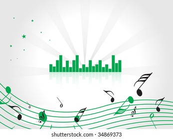 Illustration of an abstract music graph with musical notes