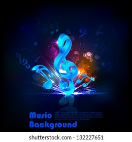 illustration of abstract musical background with note