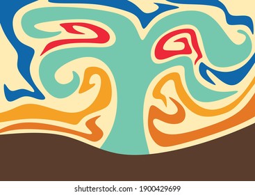 Ilustración del fondo del tema de naturaleza abstracta