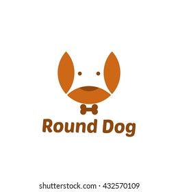 Illustration of abstract negative space of dog. Vector