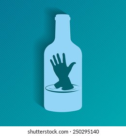 illustration of an abstract object with a silhouette of a bottle of alcohol