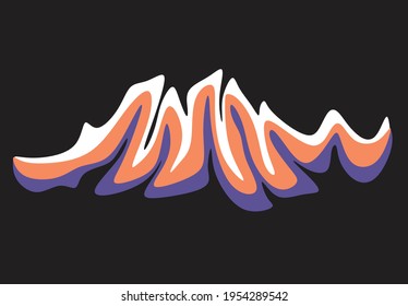 An illustration of abstract oil paint with waving line pattern