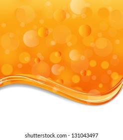 Illustration abstract orange background with light effect - vector