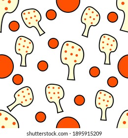 Illustration abstract orange mushroom seamless pattern background graphic vector