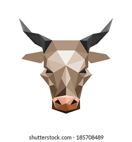 Illustration of abstract origami bull