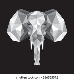 Illustration of abstract origami elephant