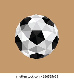 Illustration of abstract origami soccer ball