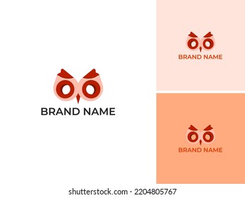 ILLUSTRATION ABSTRACT OWL HEAD SIMPLE LOGO ICON SIMPLE TEMPLATE DESIGN VECTOR GOOD FOR YOUR BRAND