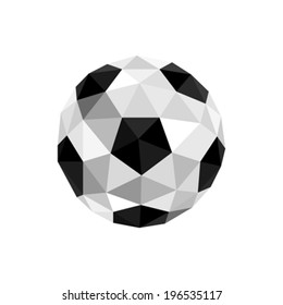 Illustration Of Abstract Paper Origami Soccer Ball Isolated On White Background