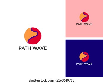 ILLUSTRATION ABSTRACT PATH WAVE SIMPLE LOGO DESIGN VECTOR