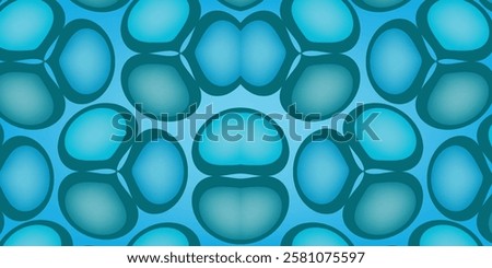 Illustration of an abstract pattern consisting of repeating oval shapes with a gradient fill from light blue to dark blue.