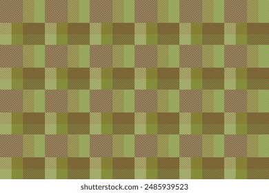 Ilustración, patrón Abstractas de estilo de tejido de suéter con cuadrado sobre fondo de color marrón y verde.