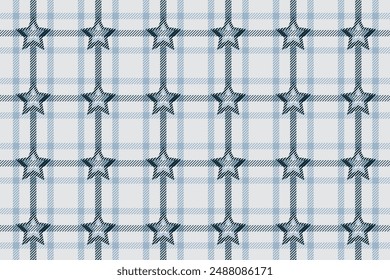 Illustration, Abstract pattern of sweater weaving style with soft blue color tone and navy star background.