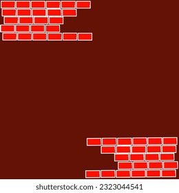illustration, abstract, pattern, texture of red bricks arrangement