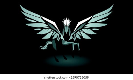 Illustration abstract pegas - a horse with wings