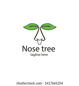 Illustration abstract people face nose with leaves eyes logo vector 